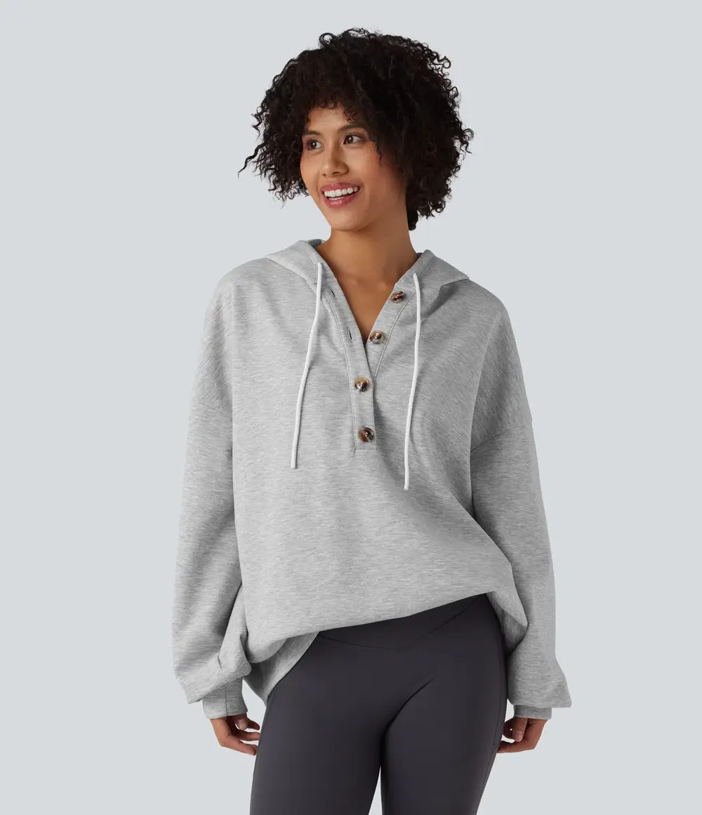 Drawstring Hoodie in Fog Grey