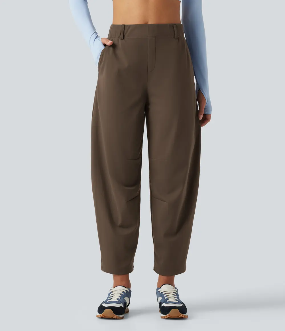 Barrel Leg Dance Trousers in Chocolate Martini