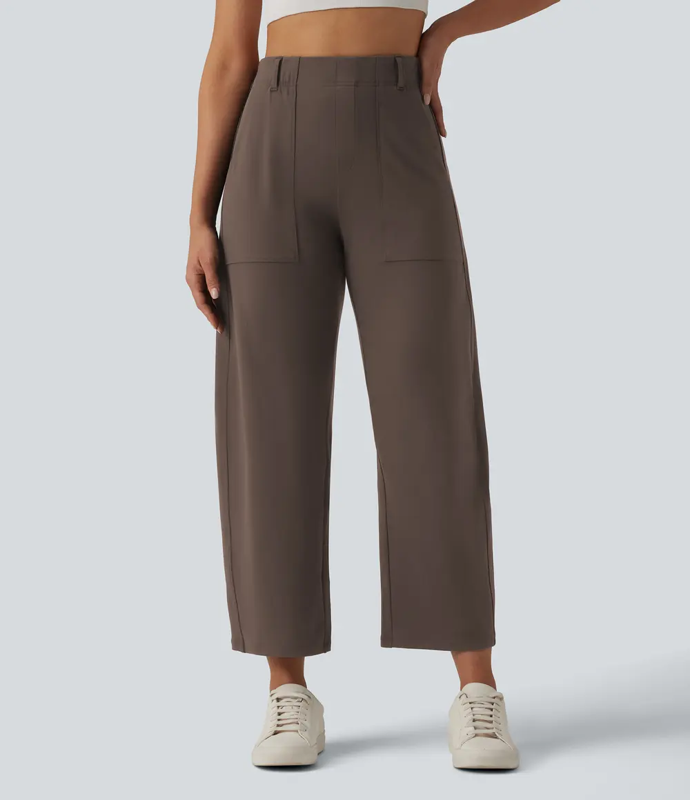 Barrel Leg Trousers in Chocolate Martini