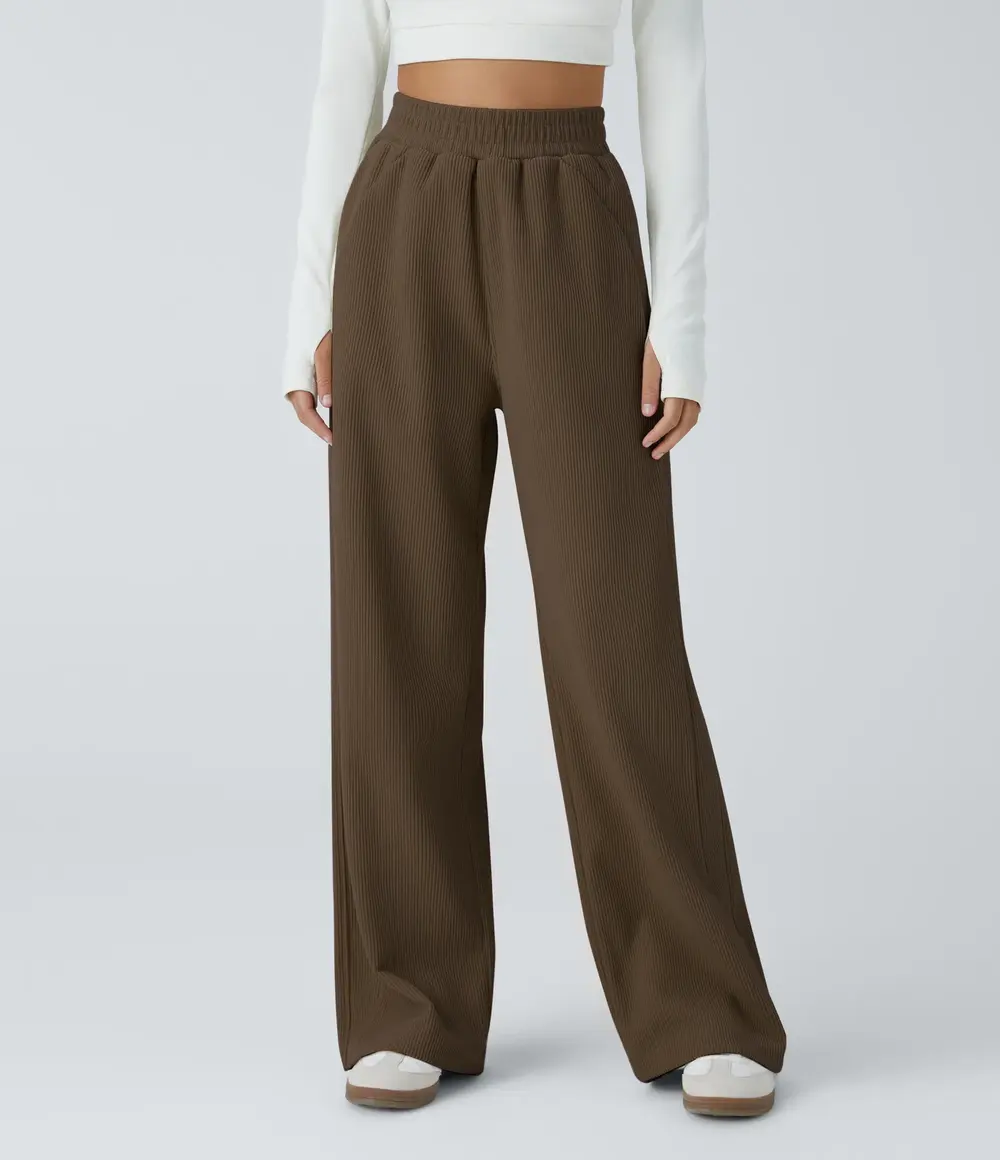 Brushed Cord Trousers in Dark Earthy Brown