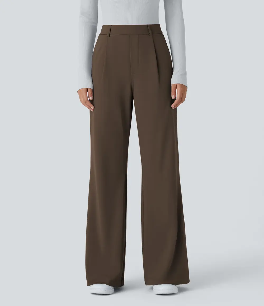 Flared Work Trousers in Chocolate Martini