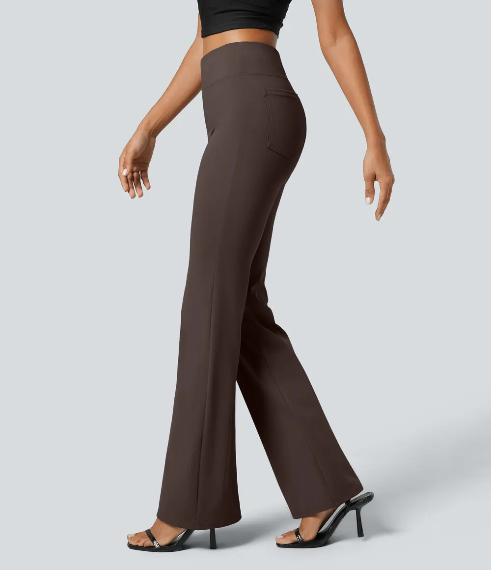 Slight Flare Work Trousers in Hot Fudge