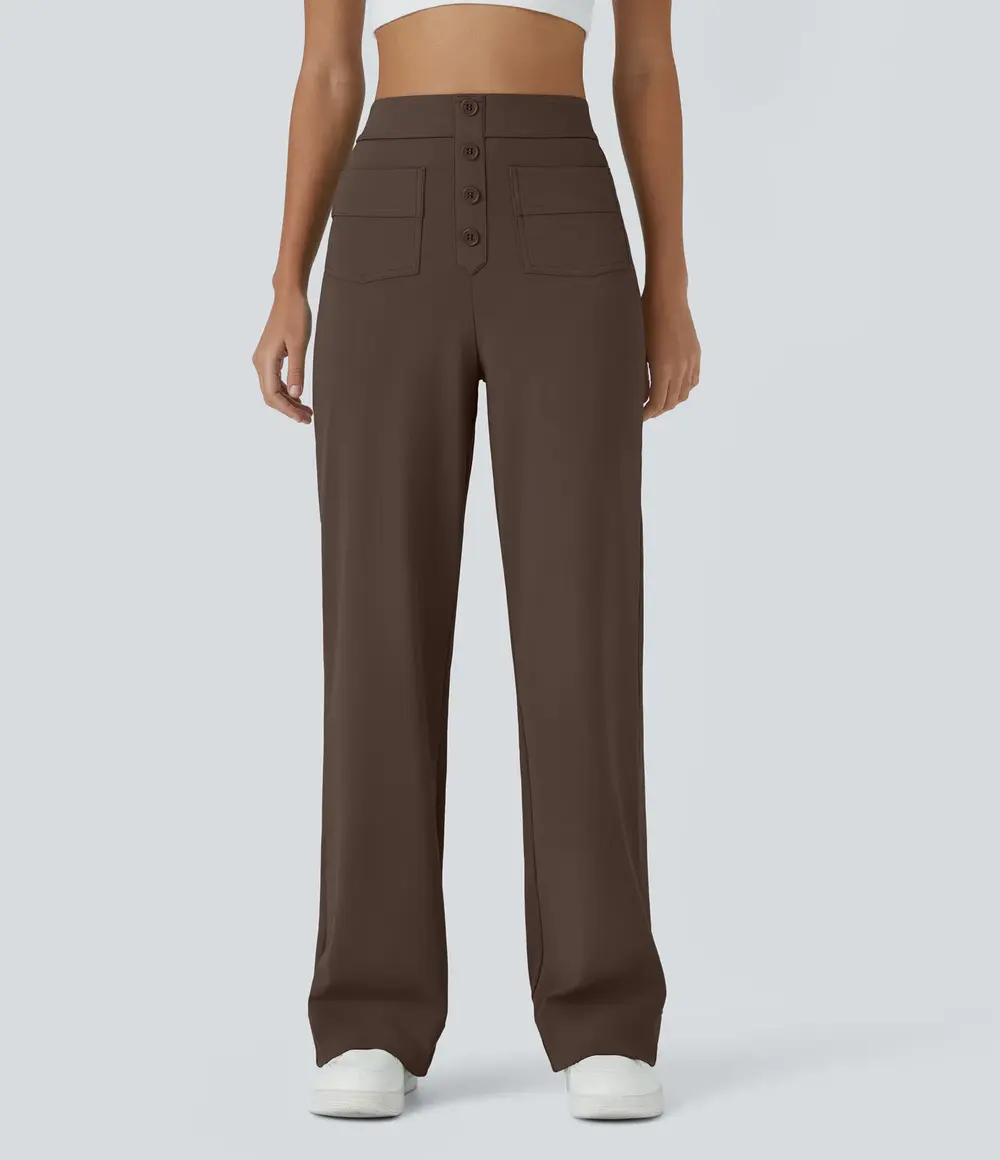 Straight-Leg Trousers in Chocolate Martini