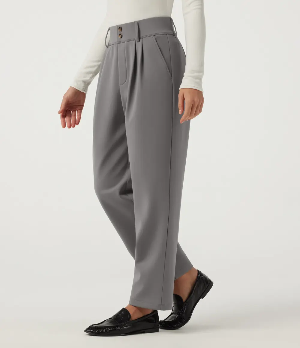 Tapered Fleece Work Trousers in Silent Storm