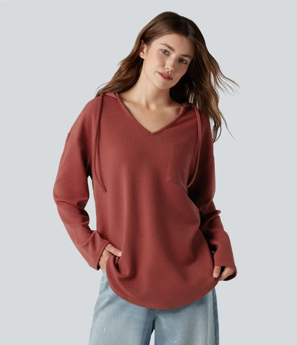 Waffle Hooded Sweatshirt in Tandoori Spice