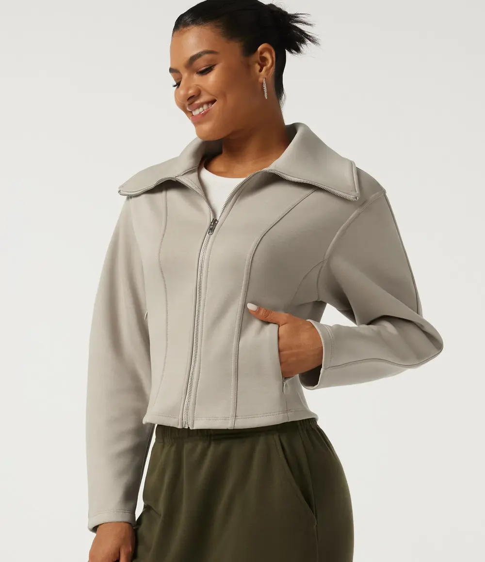 Lapel Collar Jacket in Feather Grey