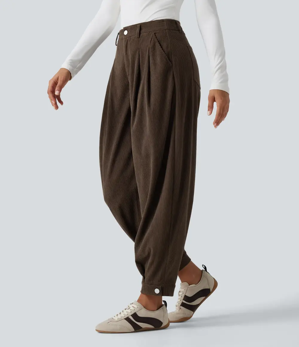 Corduroy Balloon Joggers in Demitasse