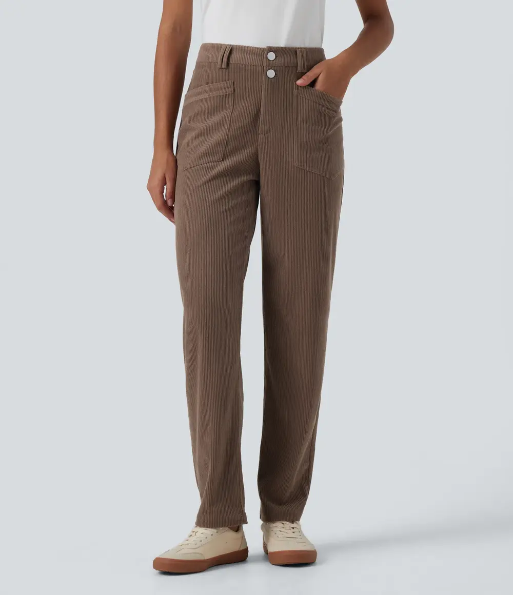 Tapered Corduroy Trousers in Acorn