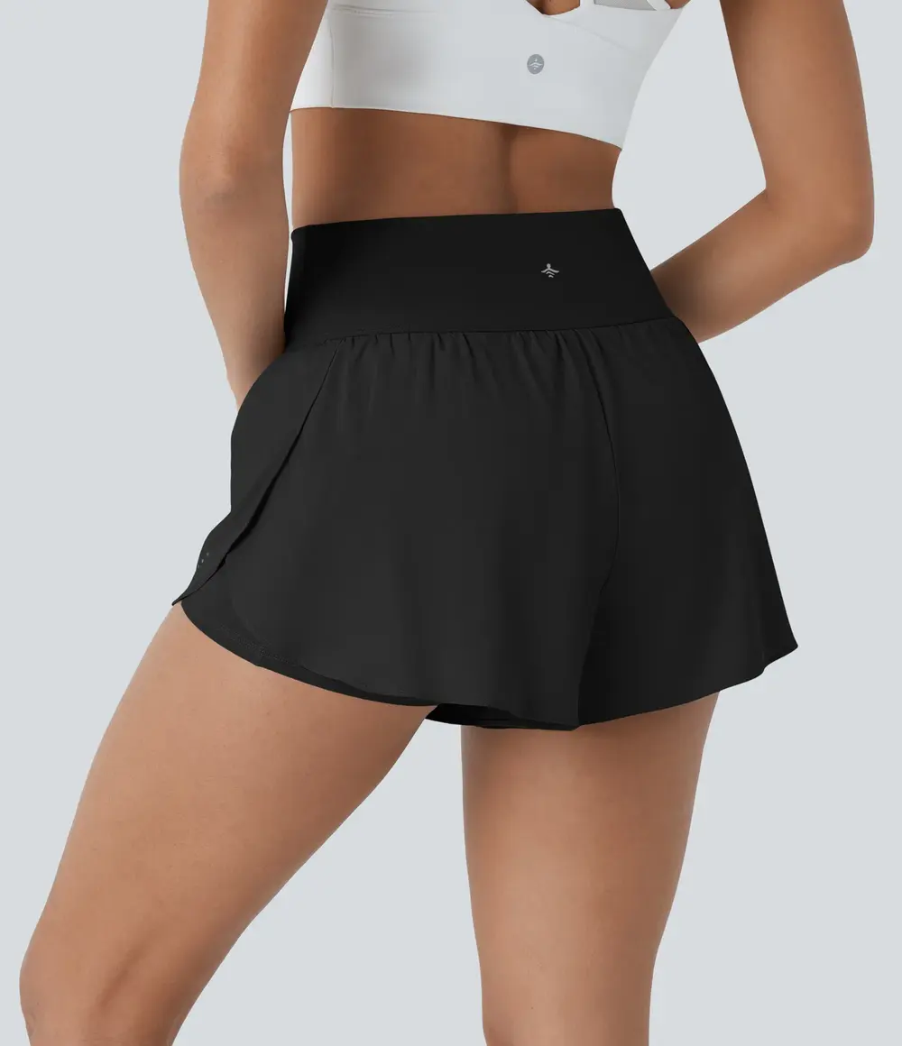 Reflective Running Shorts in Black