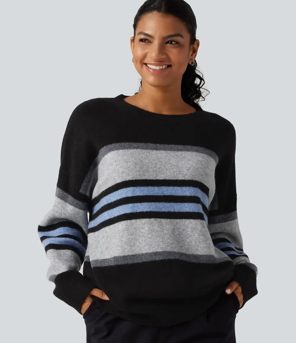 Oversized Striped Jumper in Alpine Stripe
