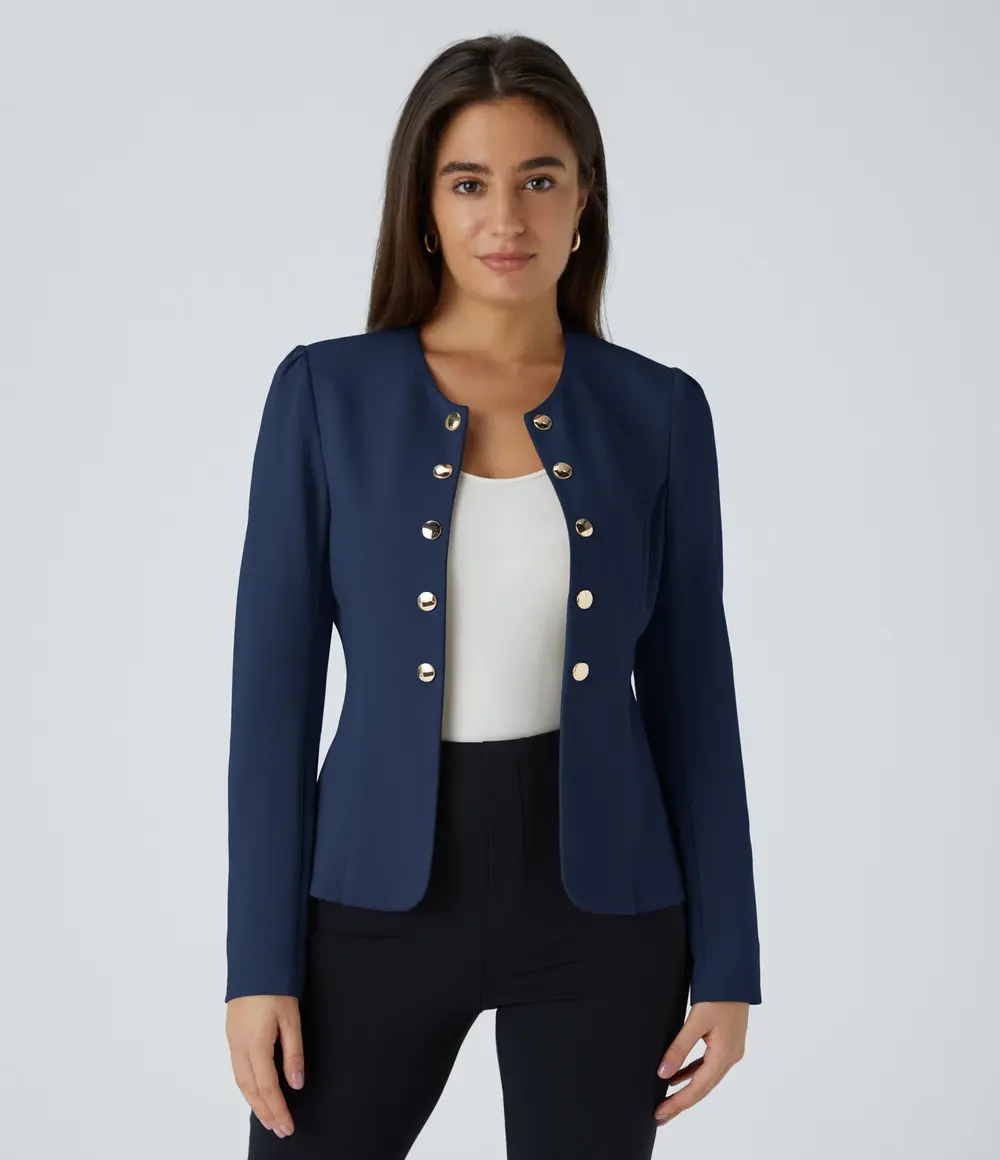 Slim Work Blazer in Assad Dark Blue