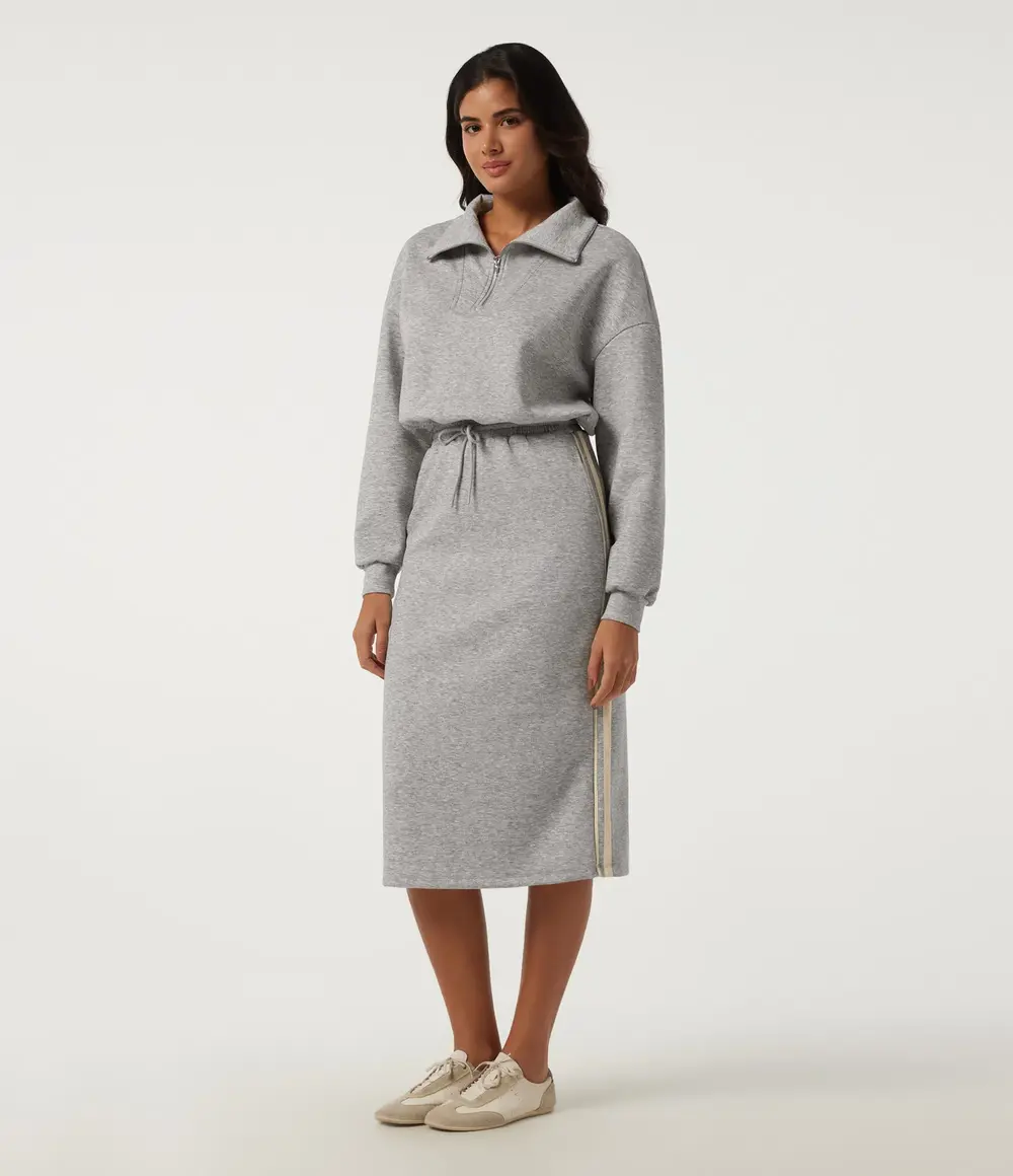 Sweatshirt Midi Dress in Fog Grey