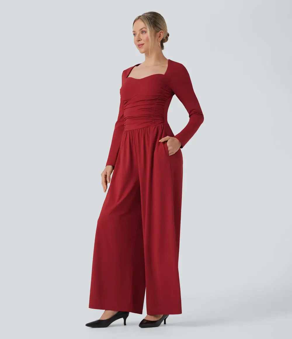 Sweetheart Ruched Jumpsuit in Emboldened