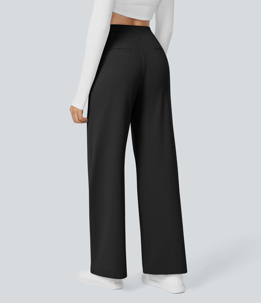 Pleated Work Trousers in Black