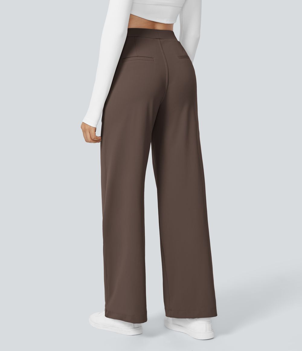 Pleated Work Trousers in Chocolate Martini